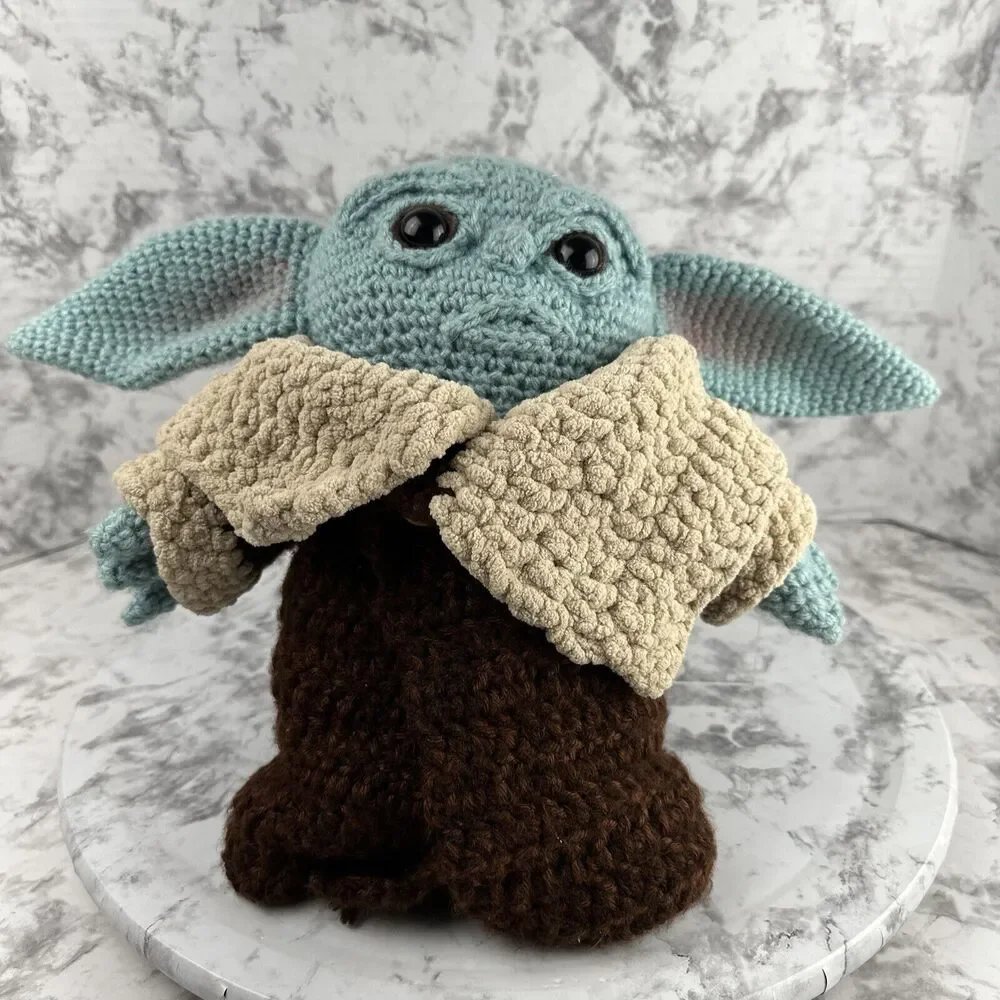 Star Wars Mandalorian Grogu The Child Baby Yoda Handmade Crochet‎ Plush Doll